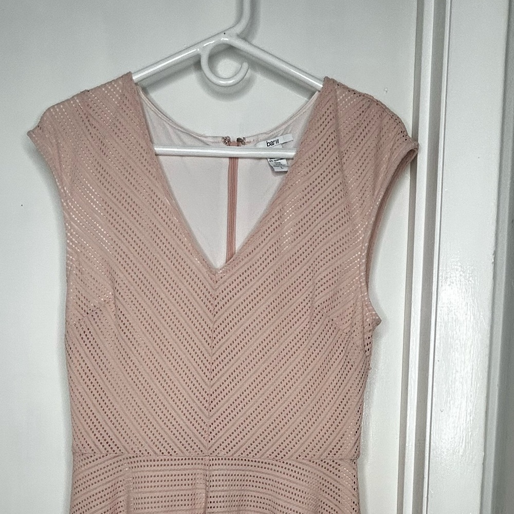 Bar III Pink Pleated Fit and Flare Mini Dress